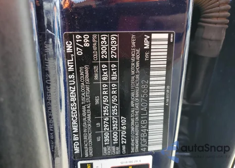 2020 Mercedes-Benz Gle 350 4Matic z USA, uszkodzony, nr VIN 4JGFB4KB1LA075682